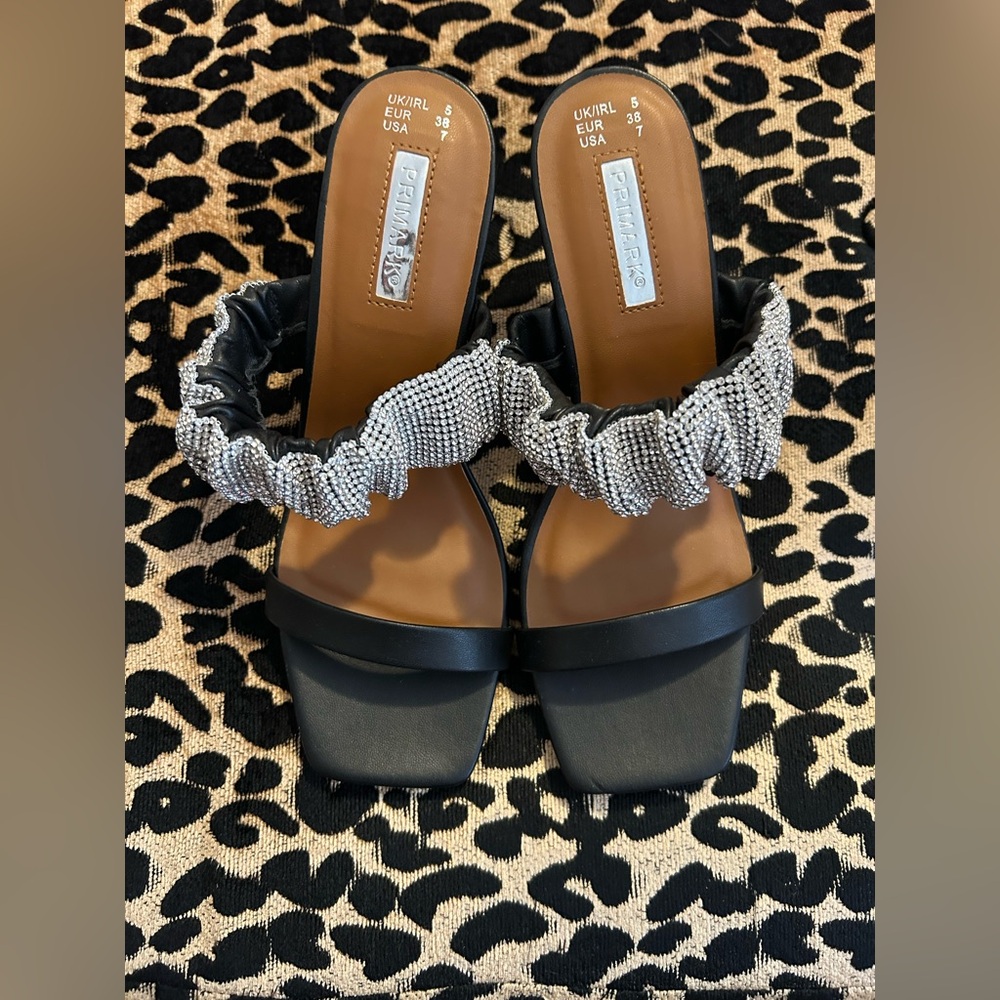 New rhinestone kitten heel shoes